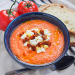bowl of salmorejo cold tomato soup