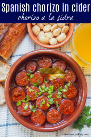 Chorizo a la sidra (Spanish chorizo in cider) - Caroline's Cooking