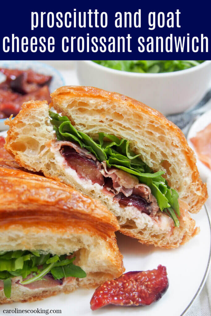 This prosciutto and goat cheese croissant sandwich is easy to make & brings lots of fantastic ingredients, from ham to figs, into one delicious bite. Best of all, it's easy to make, so easy to have on repeat!