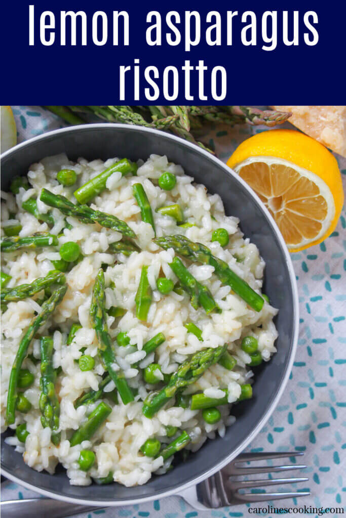Lemon asparagus risotto is a wonderfully bright and light take on the classic Italian dish. It's easy to make, you can vary the vegetables and it's great as both a main or side dish. Perfect for spring and beyond.