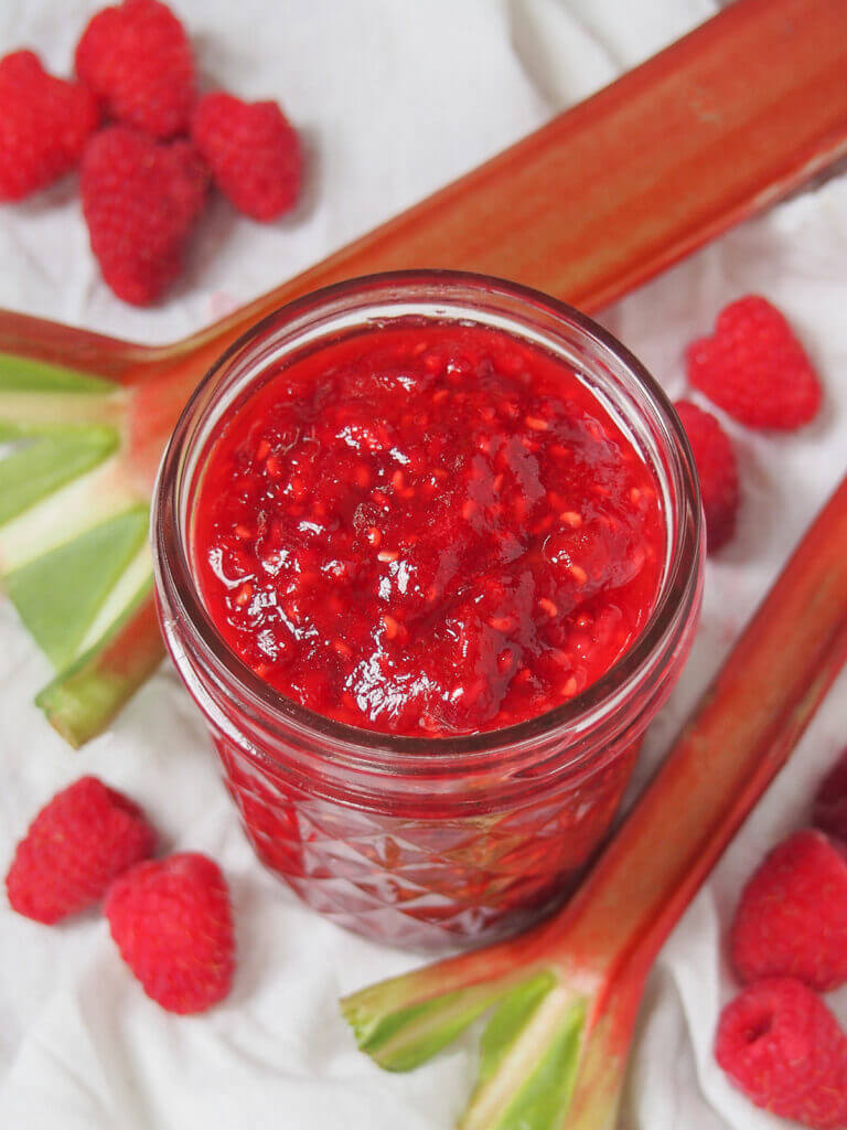 Jam Rambabu Raspberry rhubarb jam - Caroline's Cooking