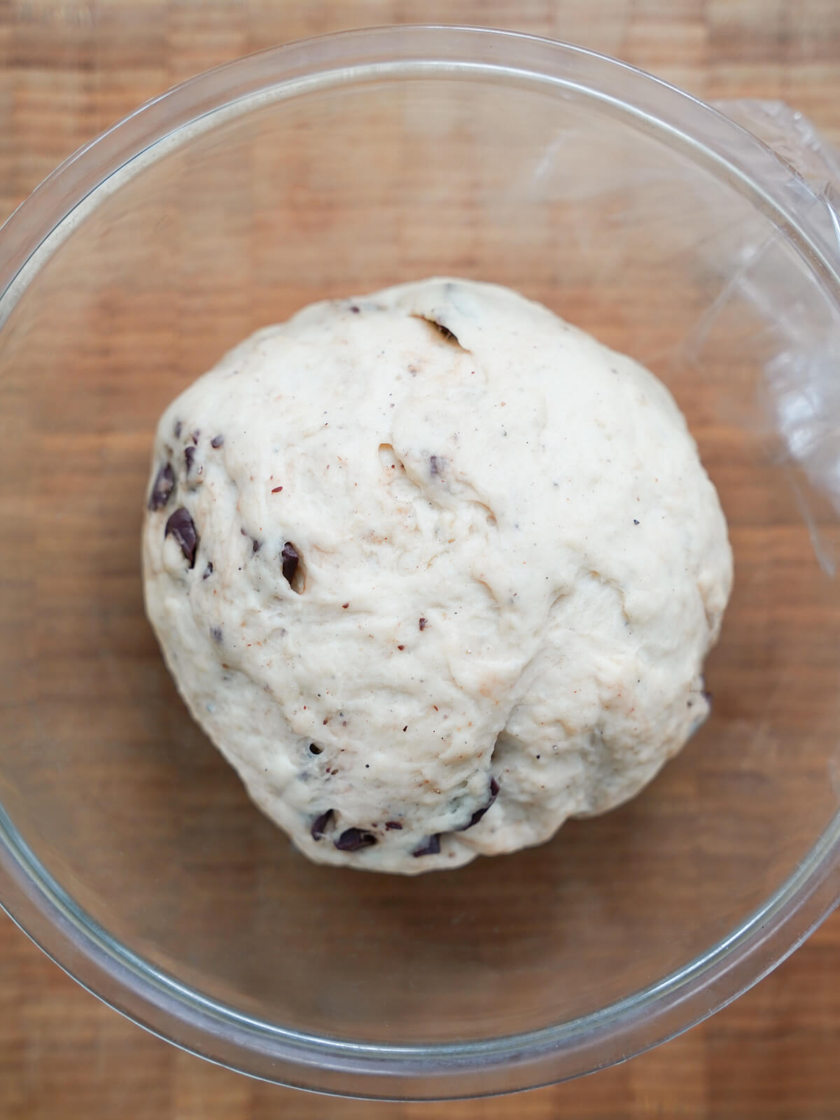 dough in bowl after rising.