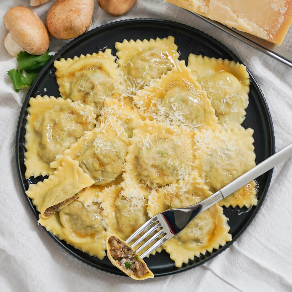 Mushroom ravioli - Caroline's Cooking