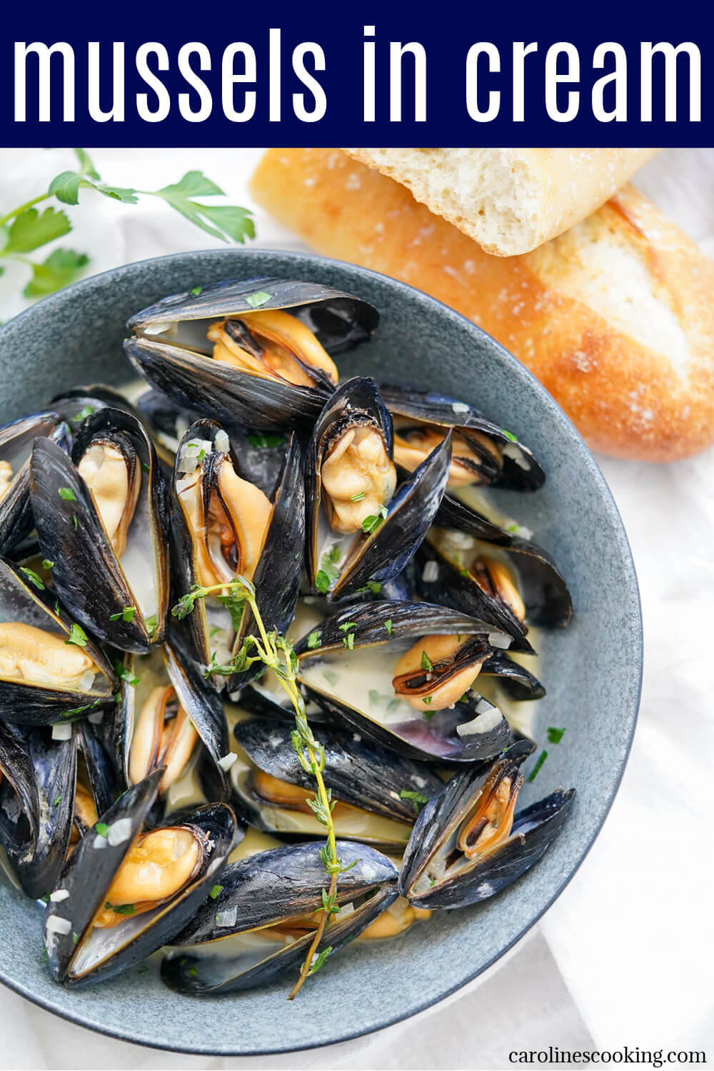 Mussels in cream is a wonderfully easy seafood dish of mussels in a light, creamy and flavorful broth. It's quick, relatively inexpensive and delicious.