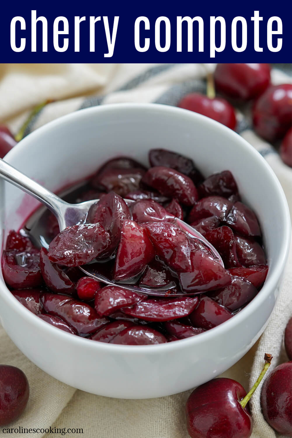 Cherry compote is quick to make and perfect to top pancakes, ice cream and more. The cooking brings out the delicious cherry flavor in this easy, versatile sauce. Cherry compote is quick to make and perfect to top pancakes, ice cream and more. The cooking brings out the delicious cherry flavor in this easy, versatile sauce.