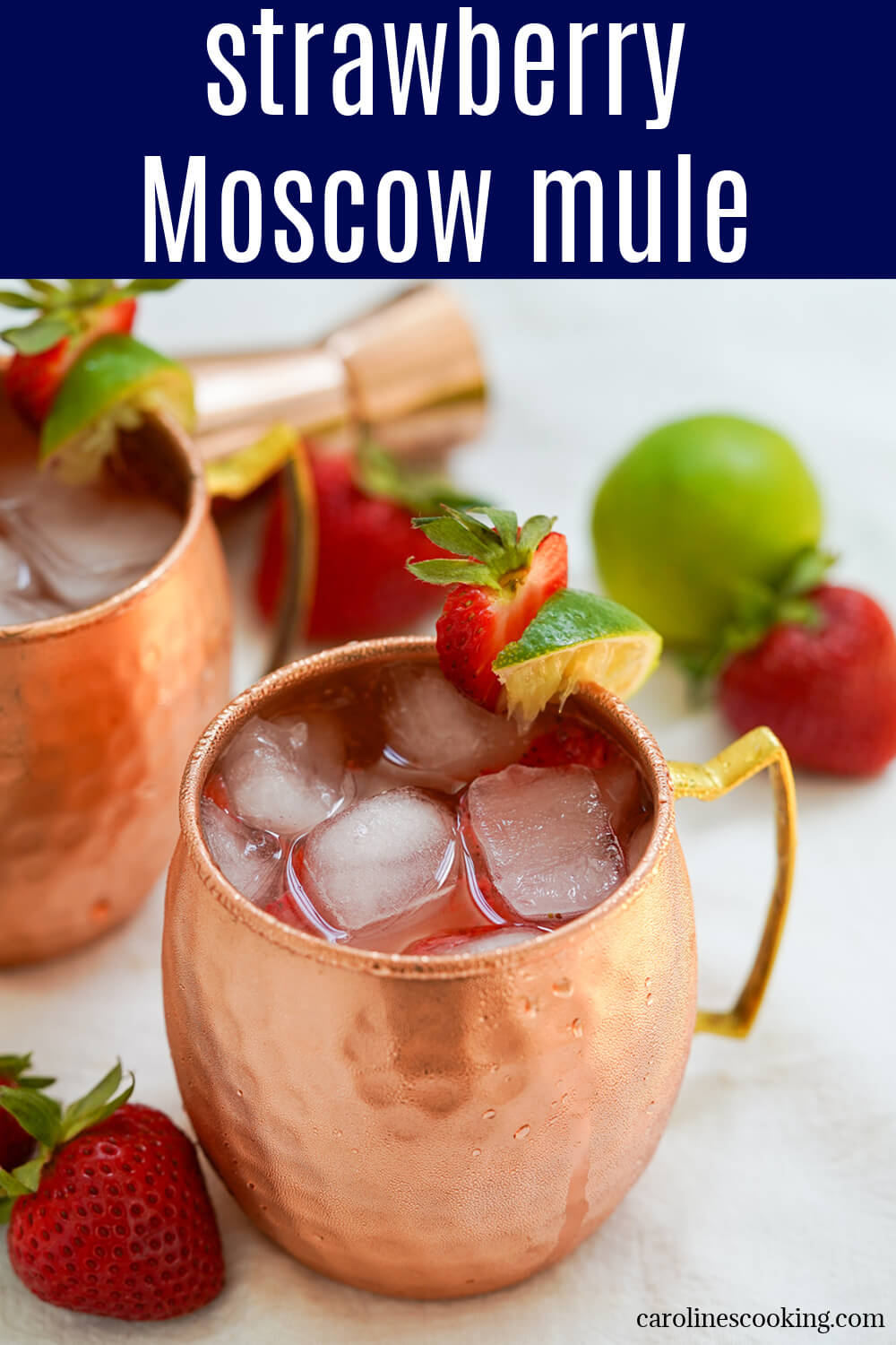 This strawberry Moscow mule is a gently fruity twist on the classic vodka ginger beer cocktail. It's easy to make, refreshing and great for summer sipping. This strawberry Moscow mule is a gently fruity twist on the classic vodka ginger beer cocktail. It's easy to make, refreshing and great for summer sipping.