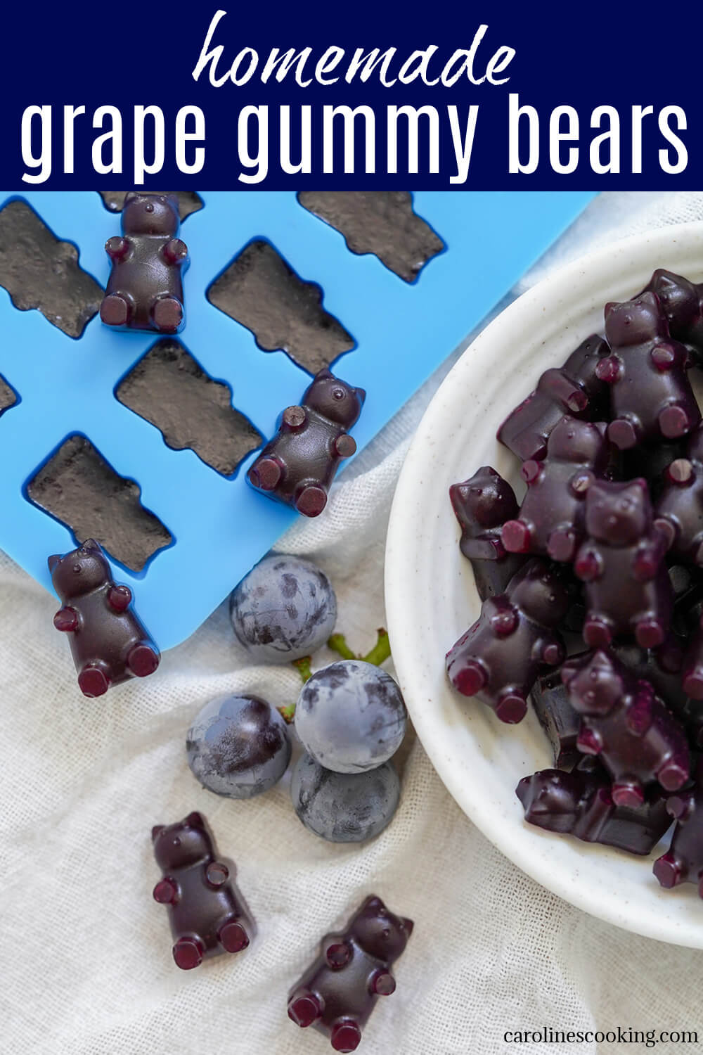 These homemade grape gummy bears are easy to make, cute little bites that are both tasty and relatively healthy, too. A fun snack that you'll find hard to stop eating! These homemade grape gummy bears are easy to make, cute little bites that are both tasty and relatively healthy, too. A fun snack that you'll find hard to stop eating!