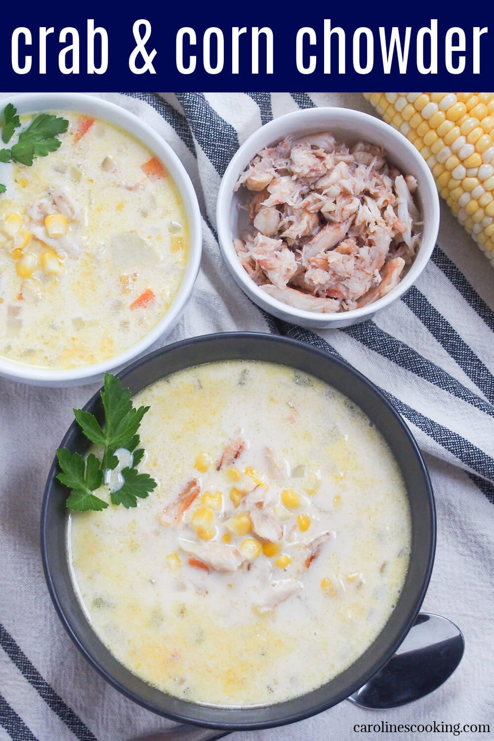 This crab and corn chowder is a delicious combination of flavors that's hearty, comforting and filling yet feels that bit lighter and indulgent with the crab and corn. Perfect for any occasion. This crab and corn chowder is a delicious combination of flavors that's hearty, comforting and filling yet feels that bit lighter and indulgent with the crab and corn. Perfect for any occasion.