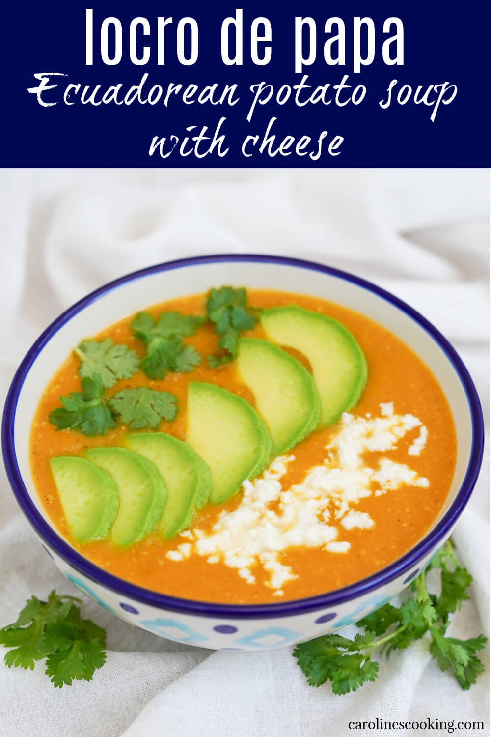 Locro de papa, Ecuadorean potato soup with cheese, is an easy, hearty and tasty soup that's easy to make with just a few ingredients. Perfect for a cold day.