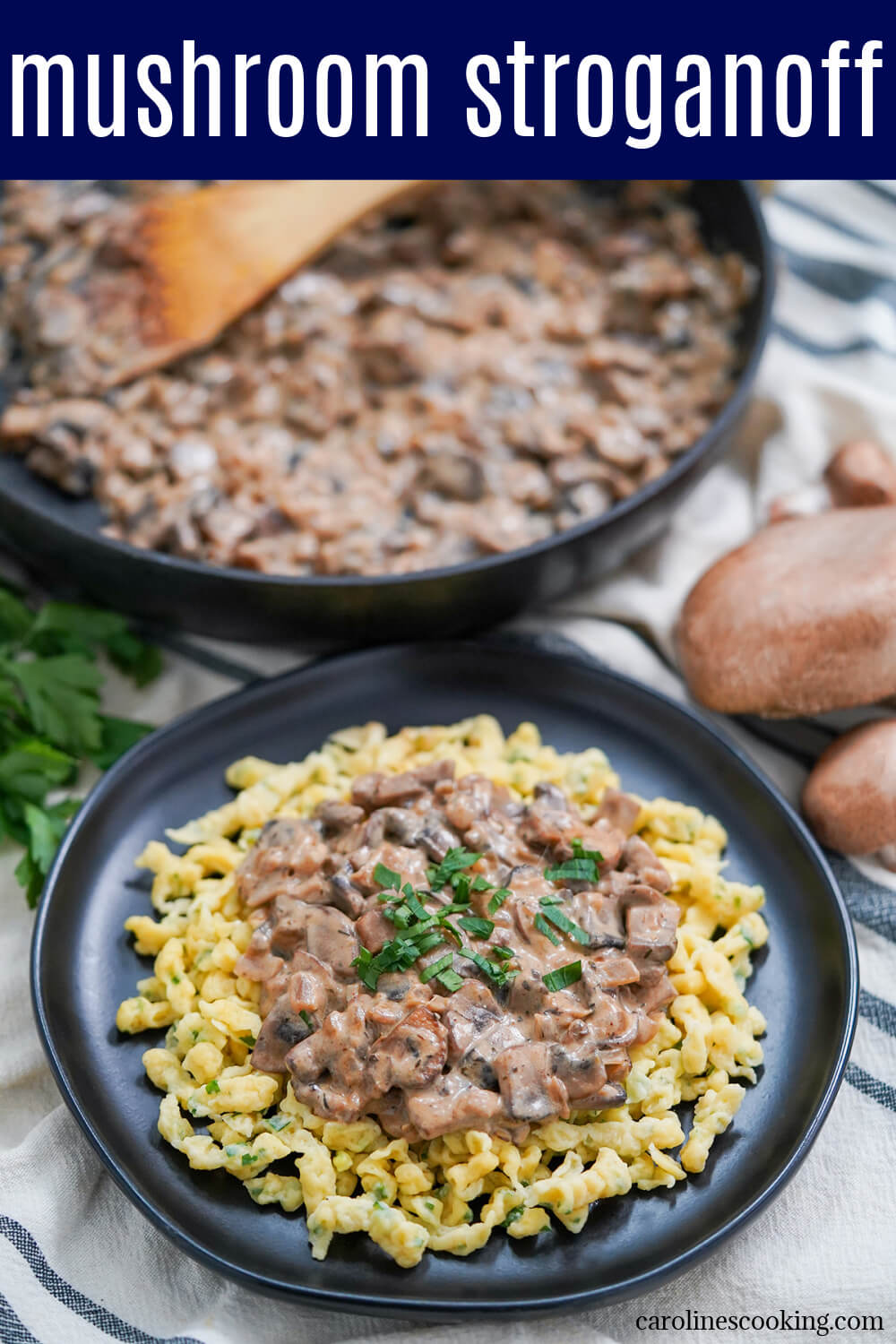 This mushroom stroganoff is quick and easy to make, with fantastic flavors and comfort factor. A great vegetarian main that's hearty and flavorful enough you won't miss the meat. This mushroom stroganoff is quick and easy to make, with fantastic flavors and comfort factor. A great vegetarian main that's hearty and flavorful enough you won't miss the meat.