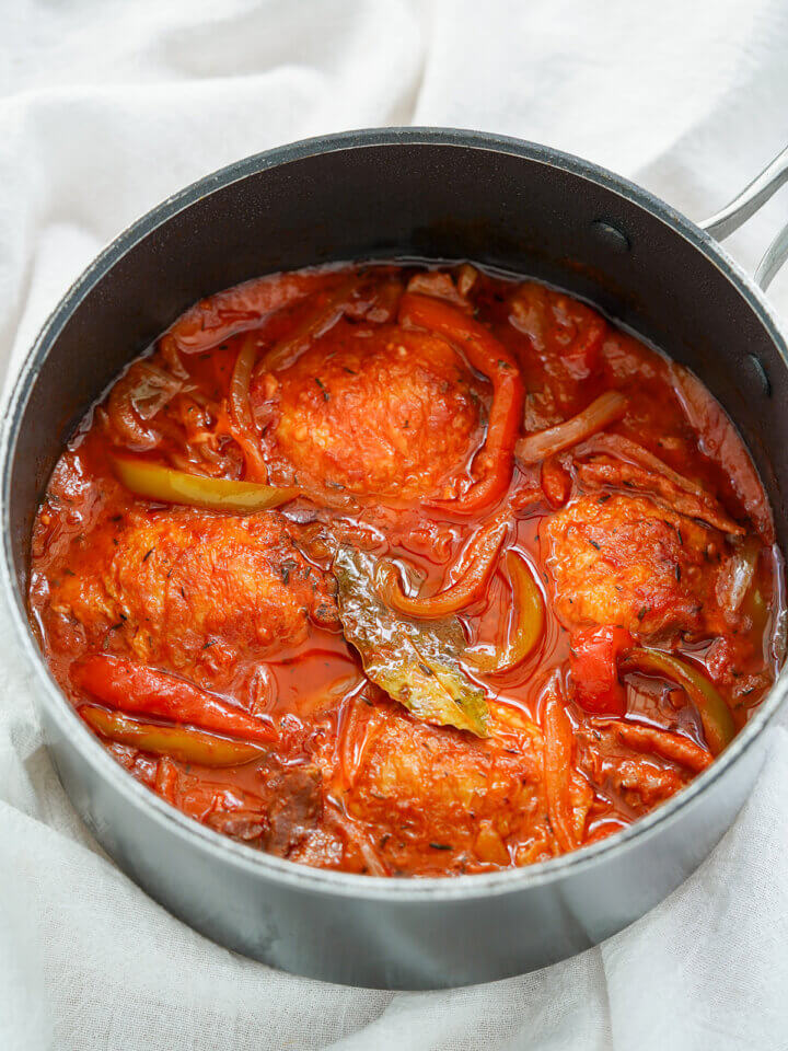 Basque chicken - Caroline's Cooking