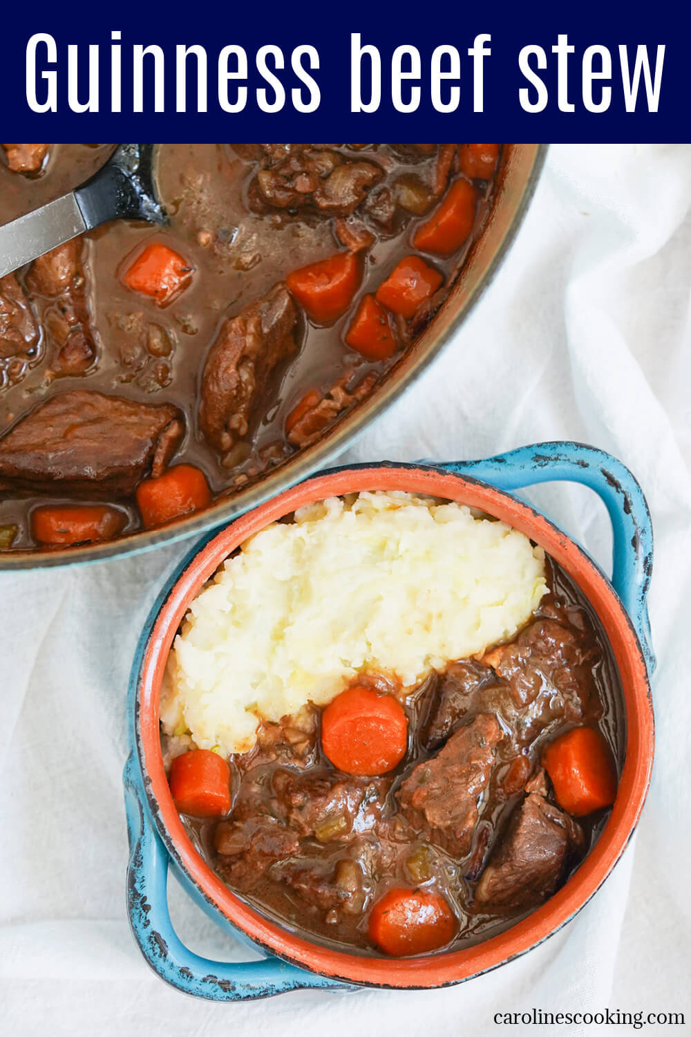 This Guinness beef stew is a tasty, hearty and comforting dish with tender chunks of meat and vegetables in a rich gravy. The stout gives a fantastic depth of flavor and it all comes together with such ease. A pub favorite well worth making at home. 