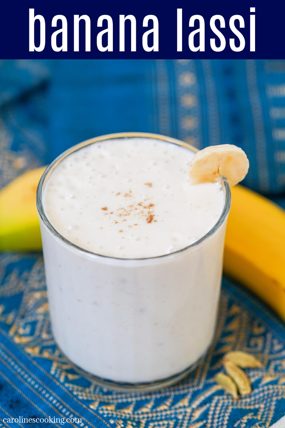 This banana lassi is a little like a milkshake but lighter and more refreshing. It's really easy to make with a handful of ingredients. A delicious drink any time.