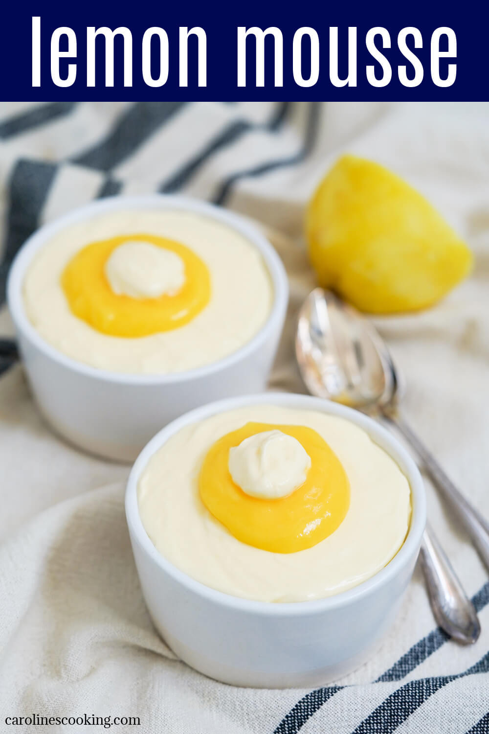 This lemon mousse is wonderfully light, creamy and with a bright citrus flavor. It's easy to make with just a few ingredients (no gelatin or raw eggs) and perfect for making ahead. Delicious any excuse!