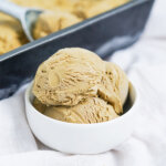 bowl of hojicha ice cream.
