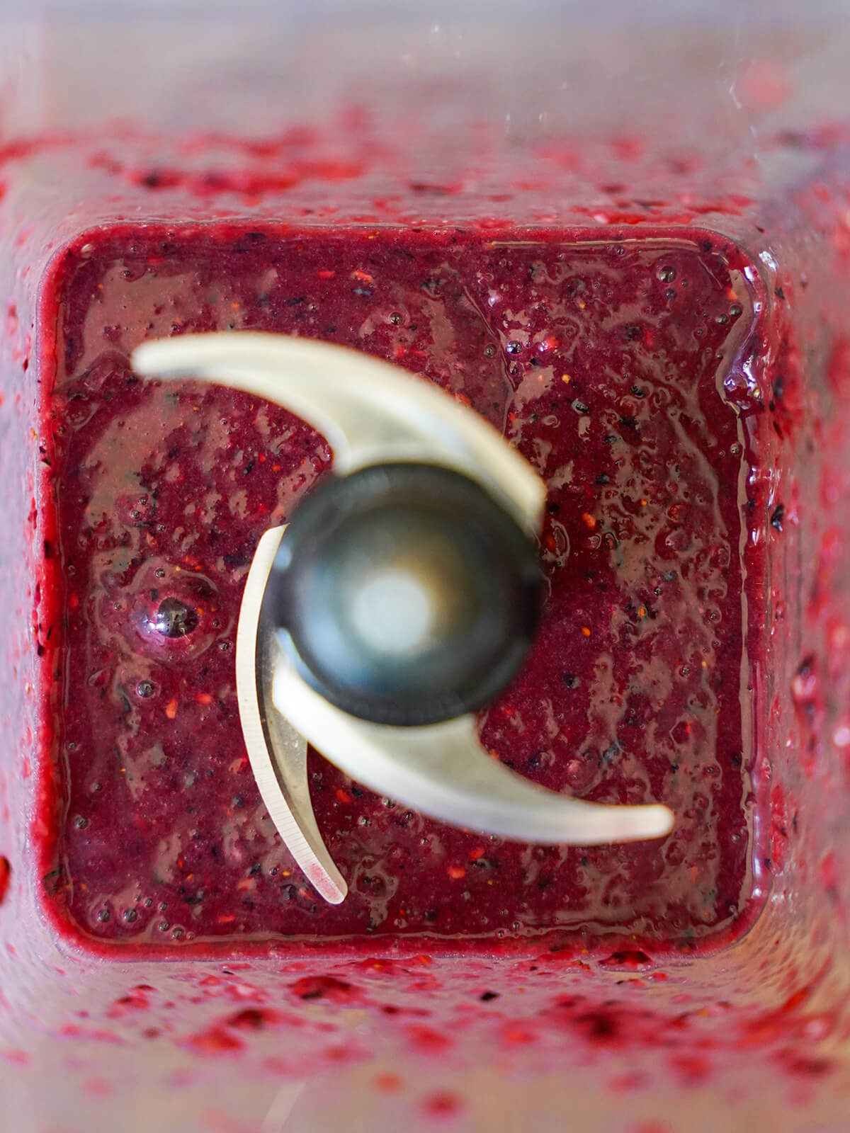 berry puree in blender.