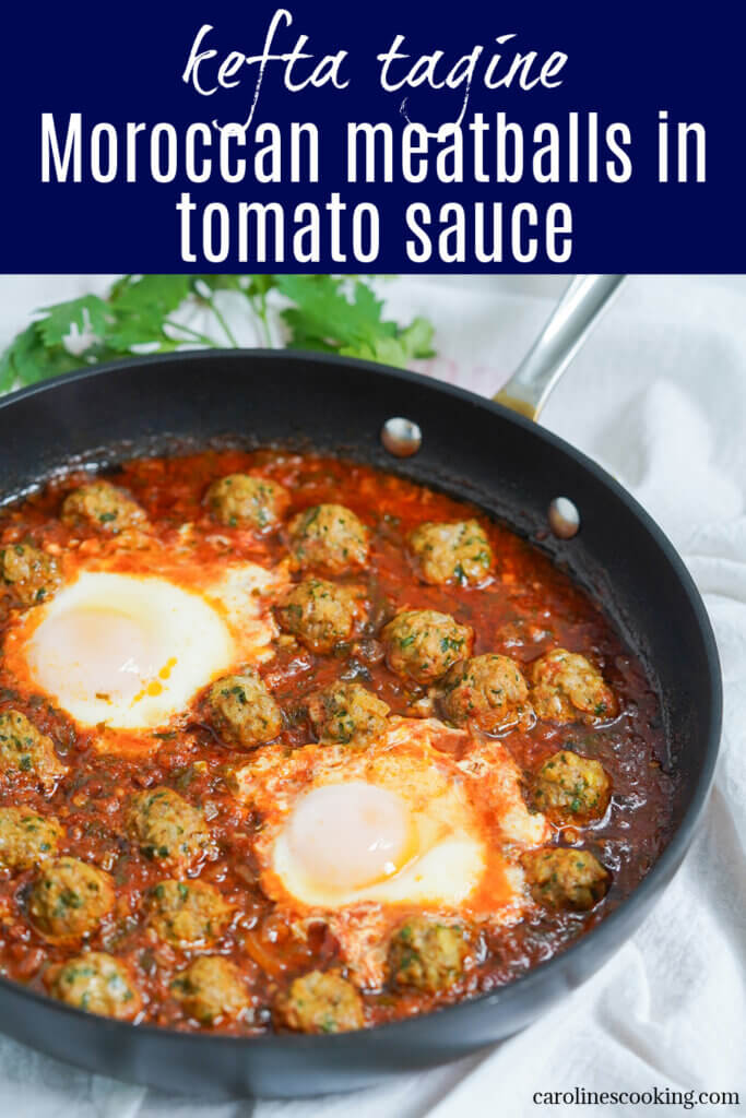 This kefta tagine is a delicious combination of warmly spiced meatballs in a bright tomato sauce. It's comforting yet not heavy and packed with fantastic flavors, perfect to enjoy any excuse.