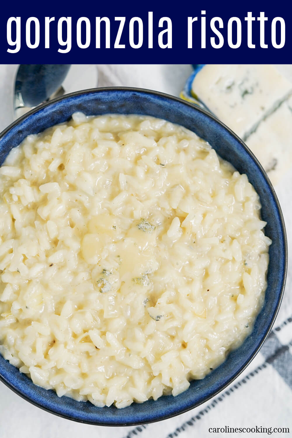 This gorgonzola risotto is easy to make and full of fantastic flavor. Creamy and comforting, it's great on it's own or served as a side. This gorgonzola risotto is easy to make and full of fantastic flavor. Creamy and comforting, it's great on it's own or served as a side.